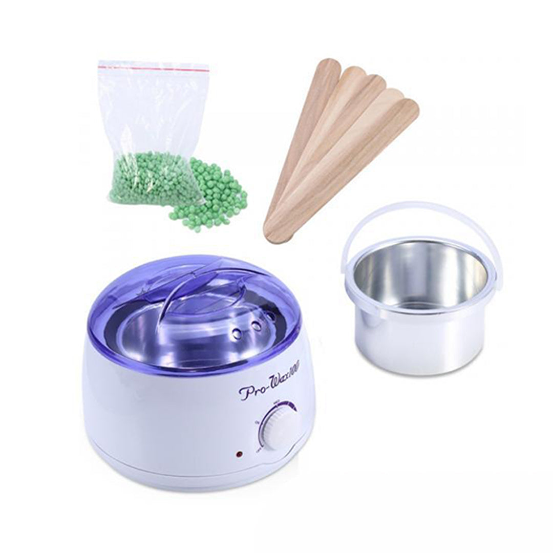 Olla Calentadora de Cera Depilatoria y Parafina Pro Wax 100 + Cera en perlas + Paletas aplicadoras